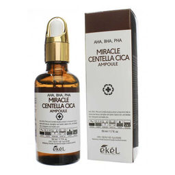 Ekel Ампульная сыворотка с кислотами / Miracle Centella Cica Ampoule (AHA, BHA, PHA) brown, 50 мл