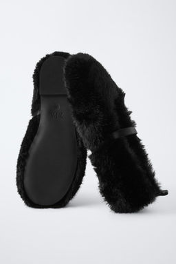 LIMITED EDITION FAUX FUR BALLET FLATS - Zara фото 4