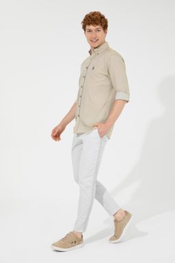 U. S. Polo Assn / Мужские светло-серые брюки из плотной ткани