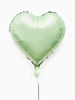 Цена за 2 шт. Воздушные шары фольгированные 17" «Сердце», зелёный сатин, набор 5 шт.
