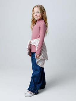 КР 302674/пепельная роза джемпер (водолазка) для дев