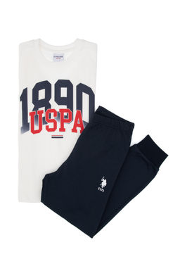 Erkek _ocuk Beyaz Pijama Tak_m_ Sepette S_rpriz _ndirim - U.s. polo assn фото 2