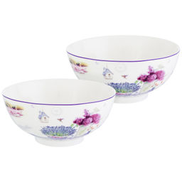 Набор 2 салатников - 15*15*7 см 700 мл "Лаванда" NEW BONE CHINA