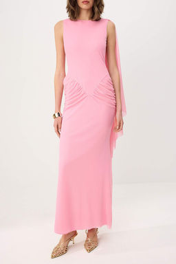 Siyah Pelerin Detayl? Orme Tul Astarl? Maxi Abiye & Mezuniyet Elbisesi TPRSS26AE00033 - Trendyolmilla фото 7