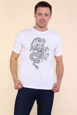 2224 Футболка мужская Тату дракона