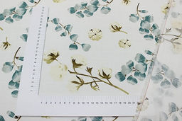 Муслин двухслойный Веточки хлопка, ш.1.35м, хлопок-100%, 100гр/м.кв - Купава фото 4