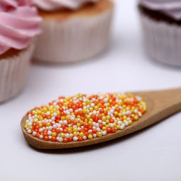 Цена за 2 шт. Посыпка кондитерская с мягким центром Бисер: желтый, оранжевый, серебро, 50 г - Кондимир фото 2