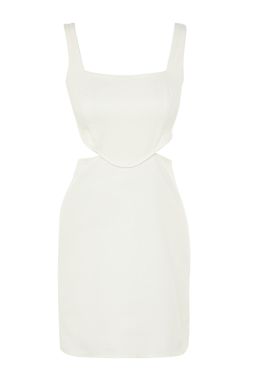 TRENDYOLMILLA Haki A-Kesim Mini Pamuklu Pencere/Cut Out Detayl? Detayl? Kare Yaka Dokuma Elbise TWOSS23EL00596  фото 7