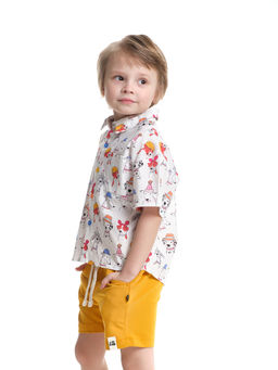Рубашка цветная для мальчика 33-58760 белый/цветной - Mini maxi фото 8