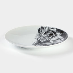 Тарелка Добрушский завод «Лев», d=24 см, фарфор, белая