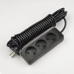 S-CD3-3 BLACK Удлинитель серии Standart, шнур 3м., 3 гнезда, б/з. Черный. TM Uniel.