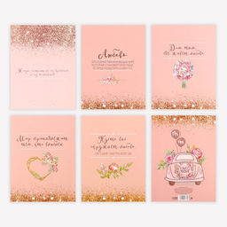 Конверт для денег на свадьбу, открытка, 6 листов «Нежность»