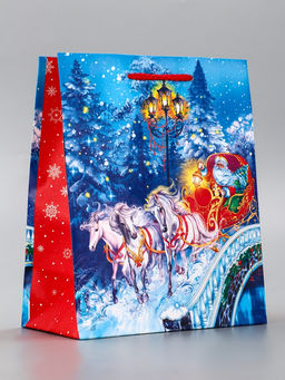 Цена за 6 шт. Пакет подарочный новогодний ламинированный, «На встречу Новому Году», 18×10×22.3 см