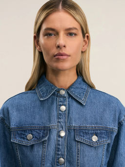 Джинсовое платье на пуговицах / Zarina  фото 8