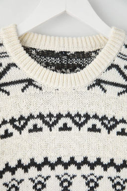 Ekru Regular Bisiklet Yaka Y?lbas? Kazak TMNAW26KZ00004 - Trendyolmilla фото 7