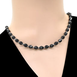 Бусы и браслет из турмалина шерл граненые 6*8мм, 44см, 19см Радуга камня