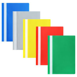 Цена за 2 шт. Набор папок-скоросшивателей А4, 5 штук, Calligrata, 180 мкм, с прозрачным верхом, МИКС