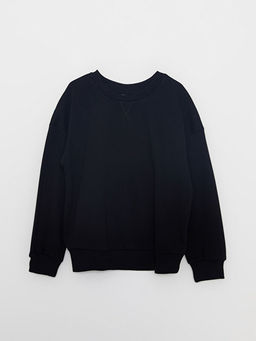 Bisiklet Yaka Basic Uzun Kollu K?z ?ocuk Sweatshirt