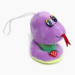 Цена за 12 шт. Мягкая игрушка Змейка с пружиной на подвесе, 9 см, цвет МИКС - Simaland фото 3