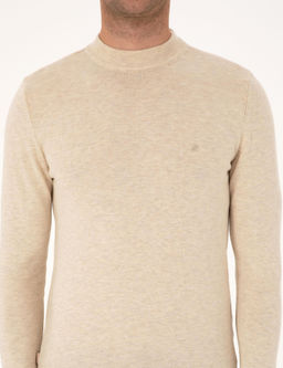 Krem Melanj Slim Fit _eyrek Yaka Basic Triko Kazak - Pierre cardin фото 6