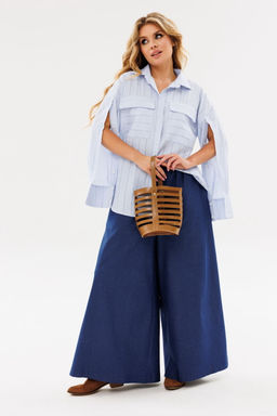 Рубашка AmberA 1098 голубой полоска