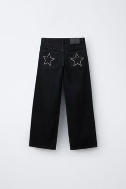 WIDE-LEG JEANS WITH STAR STUDS - Zara фото 2