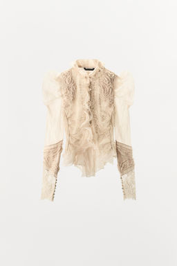 ZW COLLECTION LIMITED EDITION COMBINED RUFFLE SHIRT - Zara фото 4