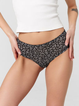 Цена за 2 штуки! Трусы женские шорты черные с листиками листики на черном 412539 - Mark formelle фото 2