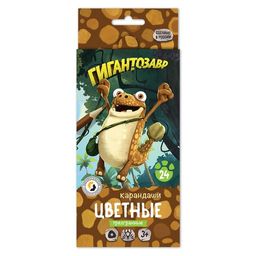 ВКФ Гигантозавр Набор цветных карандашей Мазу GGZ-CP-4024 заточенный 4 х 24 цв