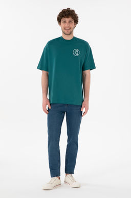 Erkek Oversize Fit Bisiklet Yaka Koyu Ye_il Ti__rt Sepette S_rpriz _ndirim - U.s. polo assn фото 5