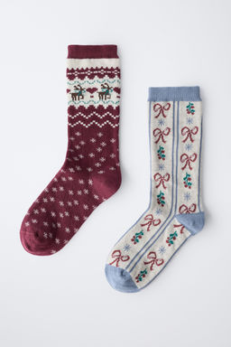 2-PACK OF LONG GREEK KEY AND BOW SOCKS - Zara фото 4
