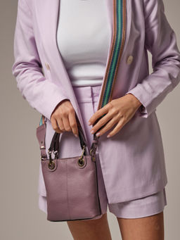 Сумка кожаная кросс-боди Deboro 30347 лиловая тень