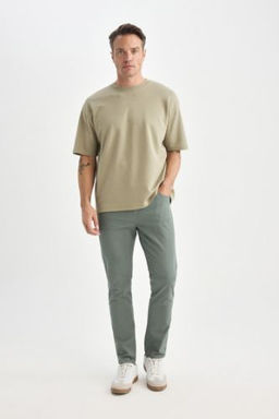 Yazl?k Gabardin Chino Kanvas Pantolon Slim Fit Dar Kesim Dar Paca Cepli