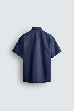 CAMISA ESTRUCTURA LINO - ALGOD?N / Marino - Zara фото 8