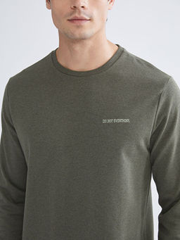 Bisiklet Yaka Bask?l? Erkek Sweatshirt