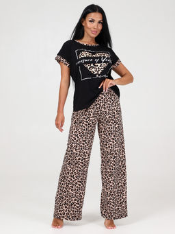863 ДОМАШНИЙ КОСТЮМ (брюки) (Бежевый леопард) - А-дина фото 2