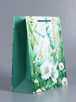 Пакет подарочный ламинированный «Летний лес», зелёный, 26×12×32 см