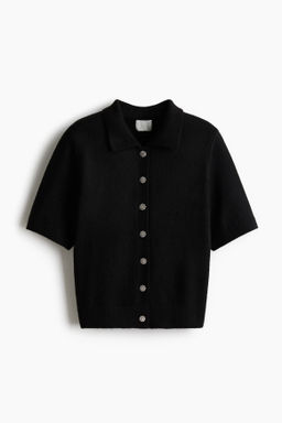 C?rdigan de manga corta con cuello camisero