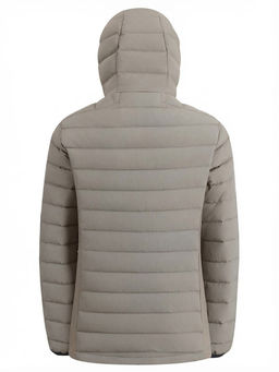 Куртка женская гибридная стёганая с капюшоном с графеновой подкладкой бежевого цвета 9622_1B