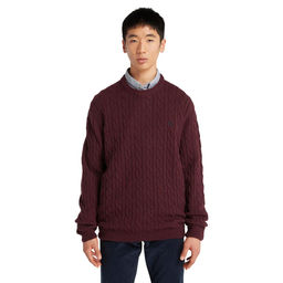 Свитер Timberland Sweater Phillips Brook Lambswool Cable Crew Regular бордовый  фото 3