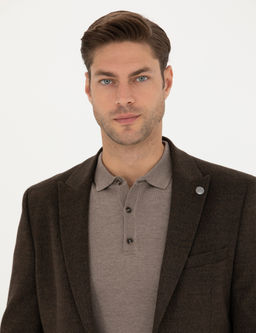 Kahverengi Ekstra Slim Fit Ceket