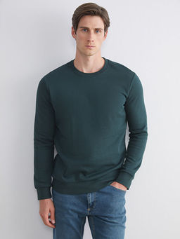 Bisiklet Yaka Erkek Kal?n Sweatshirt