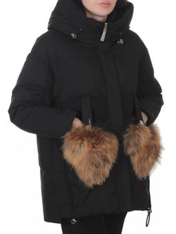 8809 BLACK Куртка зимняя женская (200 гр. холлофайбер)