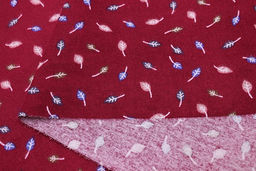 Теплый хлопок Листочки на бордовом, СОРТ2, ш.1.47м, хлопок-100%, 150гр/м.кв - Купава фото 5