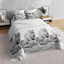 Постельное белье - Перкаль Премиум - "Британцы" 2 сп. с Евро простыней (нав.70х70)