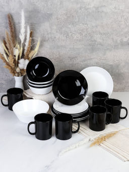 Столовый набор 25 предметов Черно-белый с кружками / NN19-0T-BW/B-MK360 /уп 2/4/ малая тарелка - ГалеонТрейд фото 2