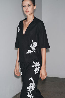 ZW COLLECTION BEADED EMBROIDERY TROUSERS - Zara фото 11