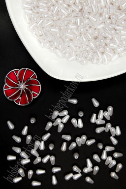 Бусинки 6*10 мм (400 гр) SF-8067, белый