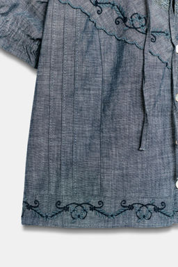 CAMISA BORDADOS LAZOS / Azul - Zara фото 7