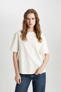 Relax Fit Bisiklet Yaka Premium Basic K?sa Kollu Tisort - Defacto фото 2